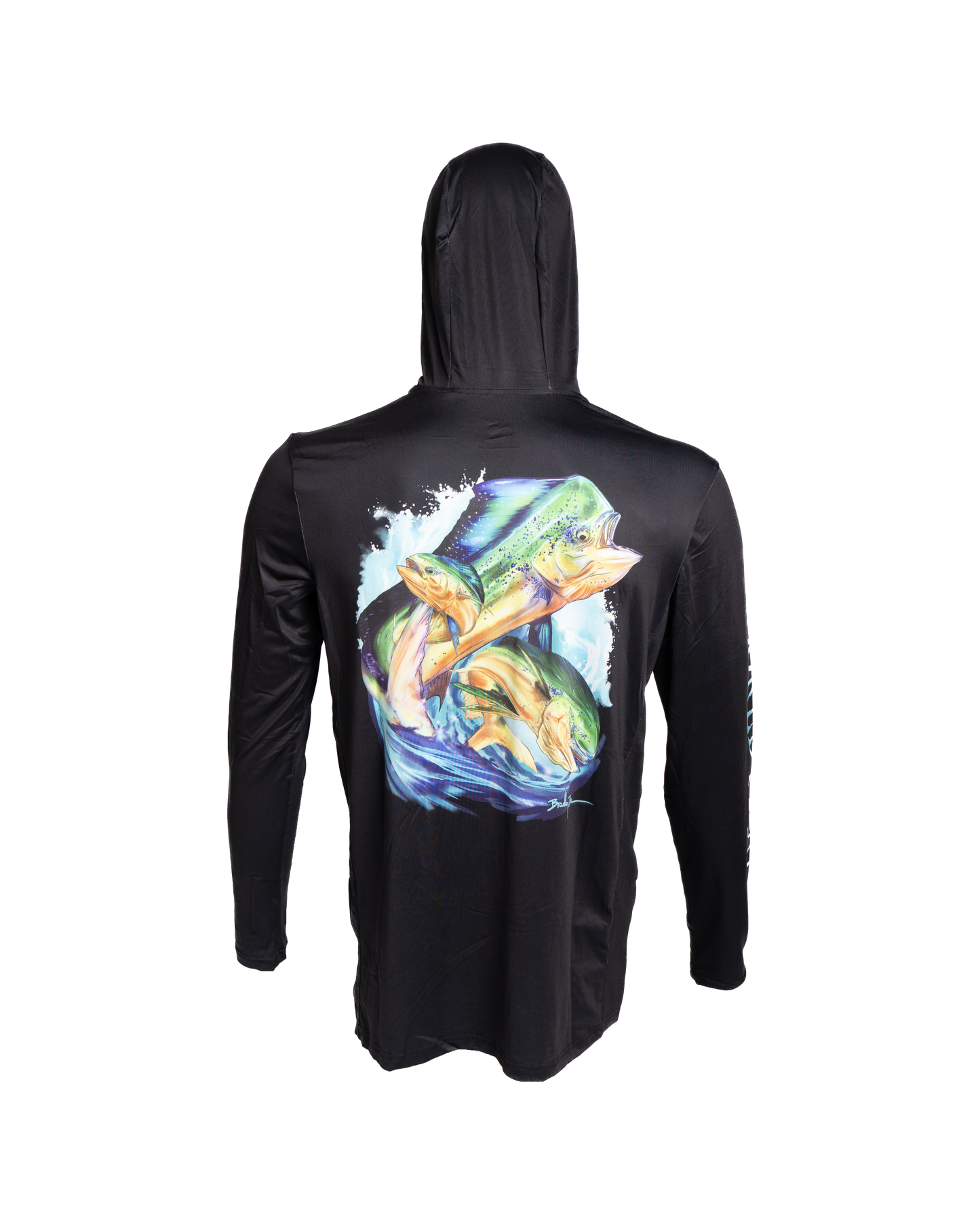 Men's Black Long Sleeve UPF Hoodie - UV Protection & Comfort for Outdoor Activities
