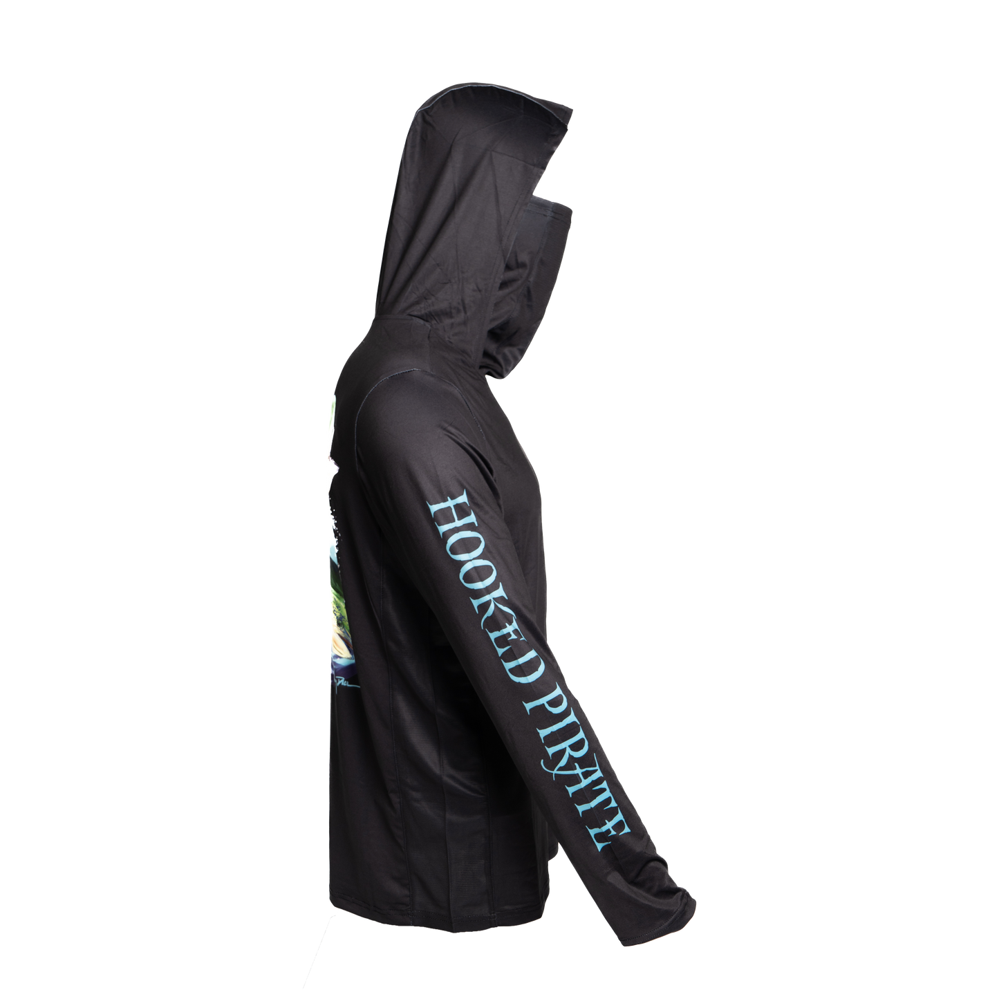 Men's Black Long Sleeve UPF Hoodie - UV Protection & Comfort for Outdoor Activities