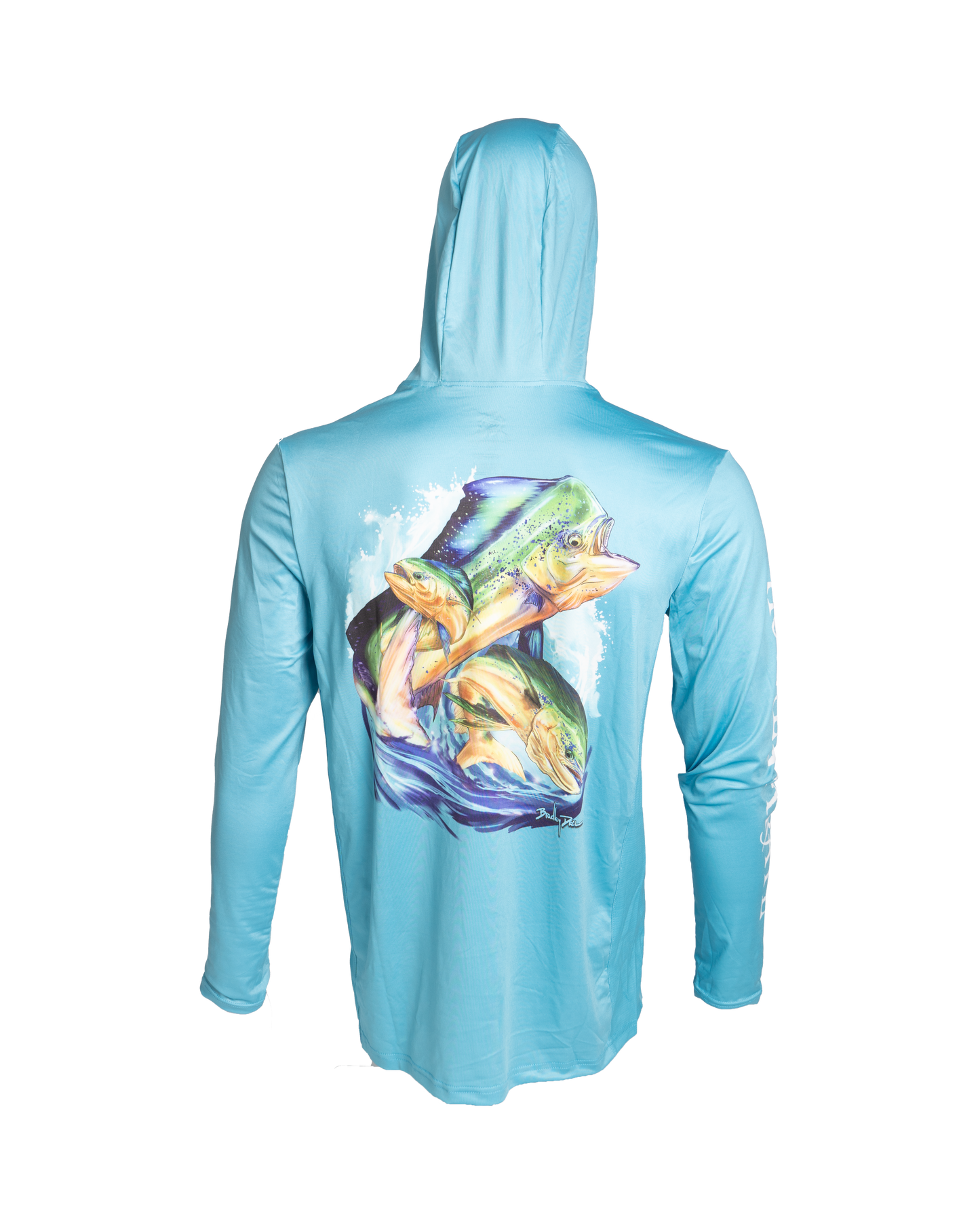 Men's Blue Long Sleeve UPF Hoodie - UV Protection & Comfort for Outdoor Activities