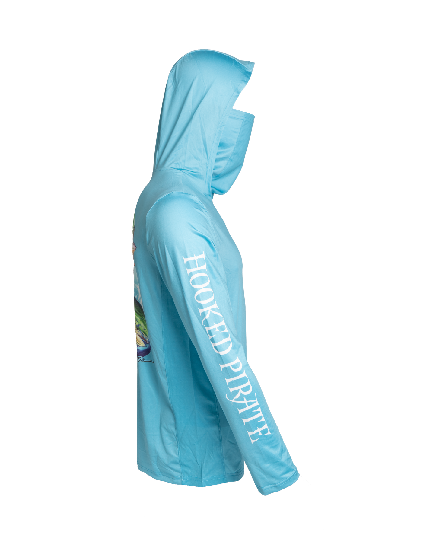Men's Blue Long Sleeve UPF Hoodie - UV Protection & Comfort for Outdoor Activities