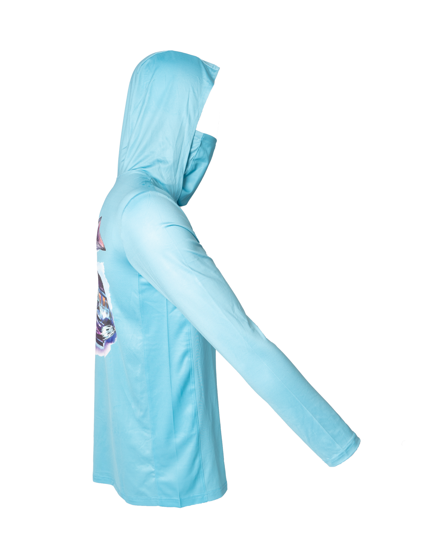 Men's Blue Long Sleeve UPF Hoodie - UV Protection & Comfort for Outdoor Activities
