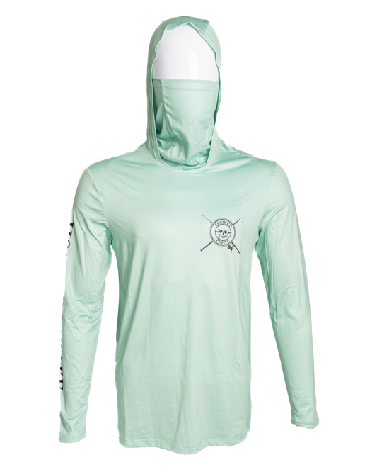 Men's Mint Long Sleeve UPF Hoodie - UV Protection & Comfort for Outdoor Activities