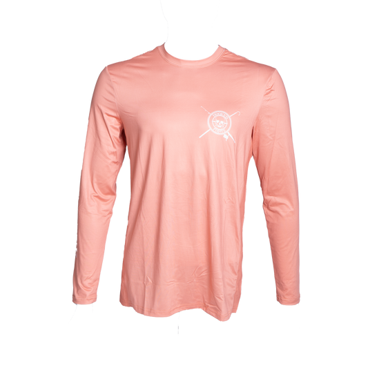 Men's Orange Long Sleeve UPF Shirt - UV Protection & Comfort for Outdoor Activities