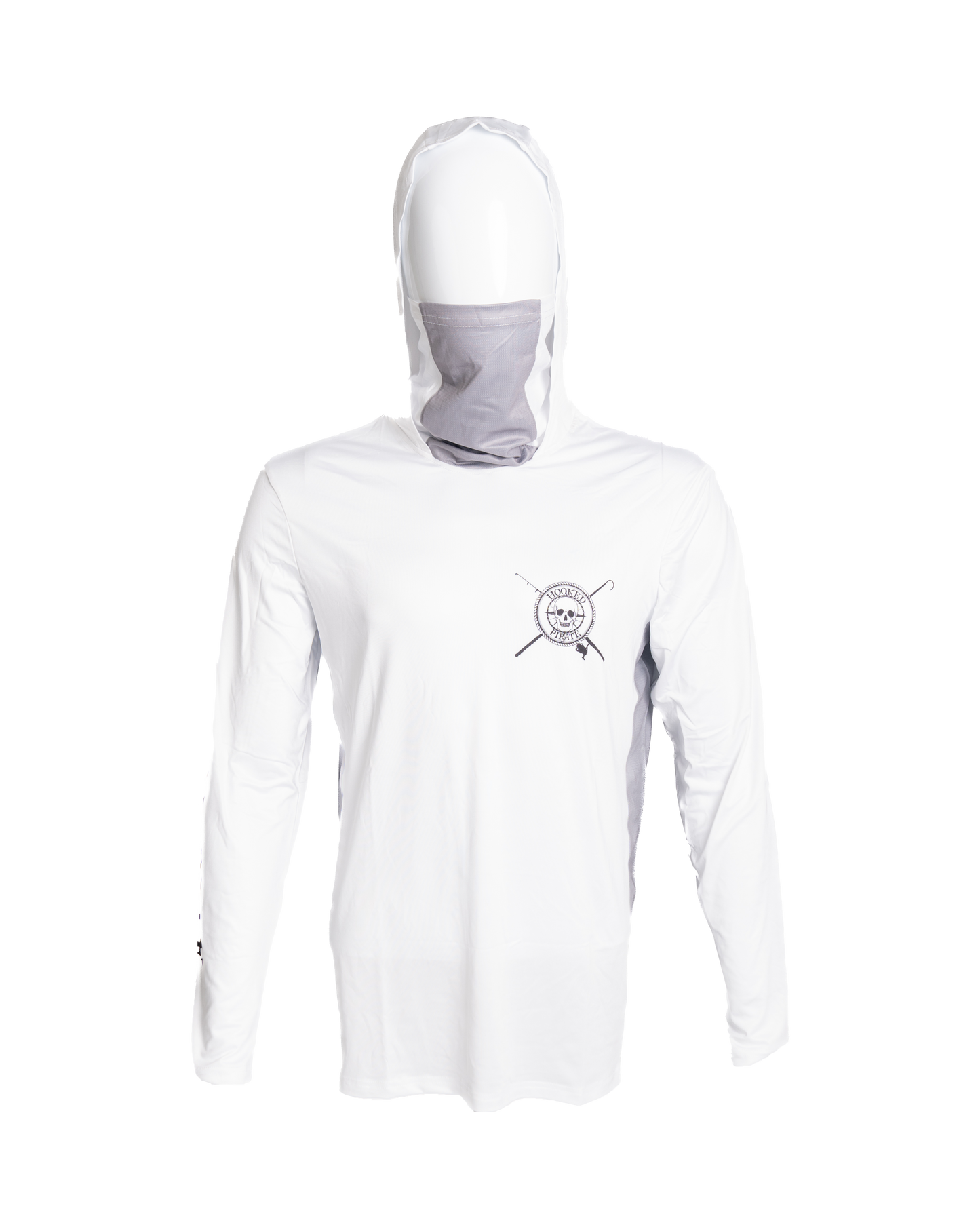 Men's White Long Sleeve UPF Hoodie - UV Protection & Comfort for Outdoor Activities
