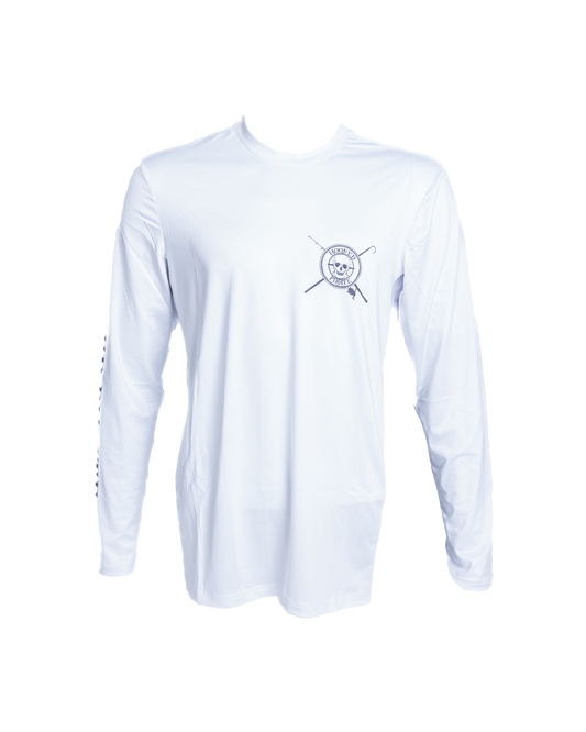 Men's White Long Sleeve UPF Shirt - UV Protection & Comfort for Outdoor Activities