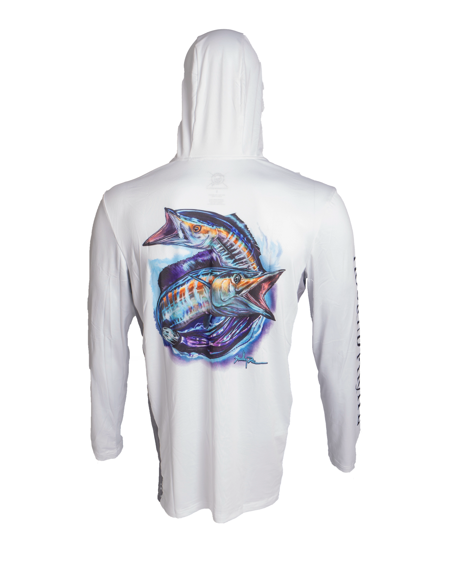 Men's White Long Sleeve UPF Hoodie - UV Protection & Comfort for Outdoor Activities
