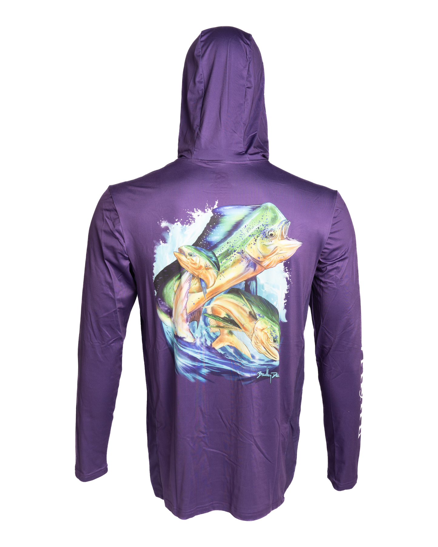 Men's Purple Long Sleeve UPF Hoodie - UV Protection & Comfort for Outdoor Activities