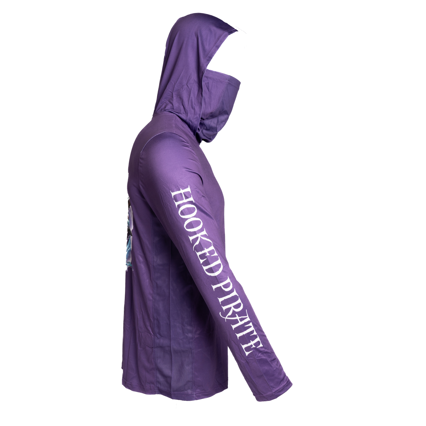 Men's Purple Long Sleeve UPF Hoodie - UV Protection & Comfort for Outdoor Activities